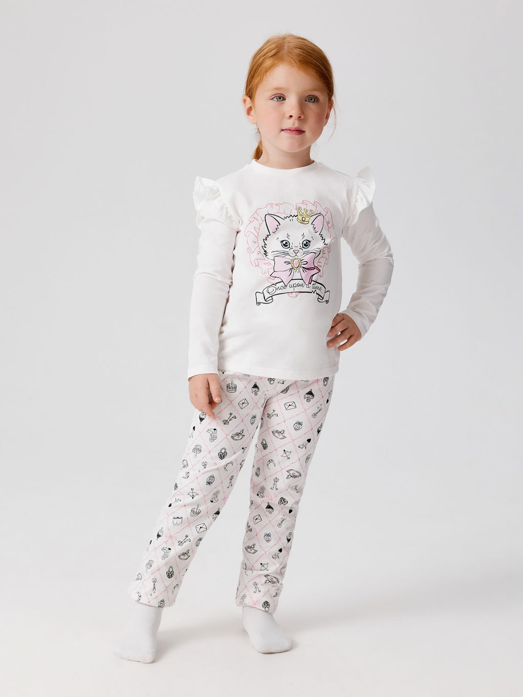 ACOOLA / Набор детский для девочек ((1)джемпер и (2)брюки) Bemmi белый