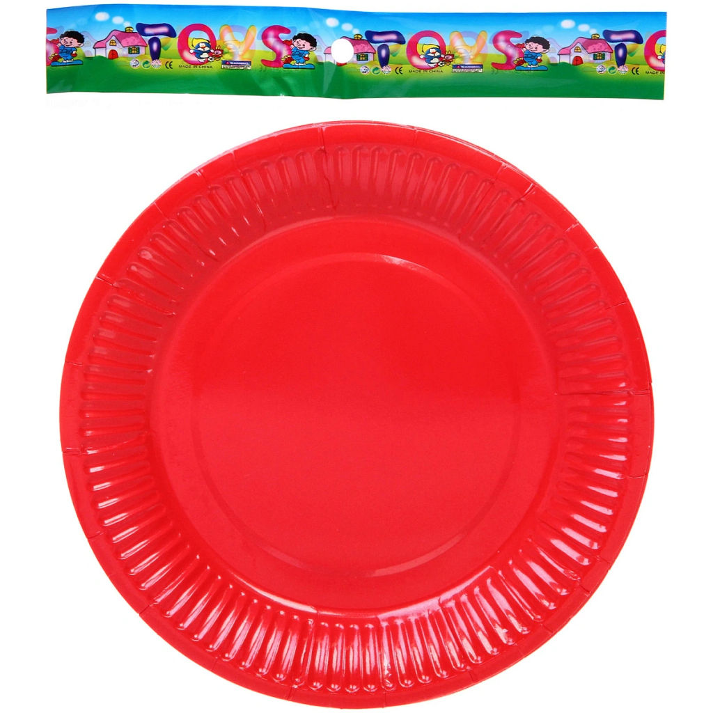Цена за 6 шт. Тарелка бумажная 18 см в наборе 10 шт "Красный"