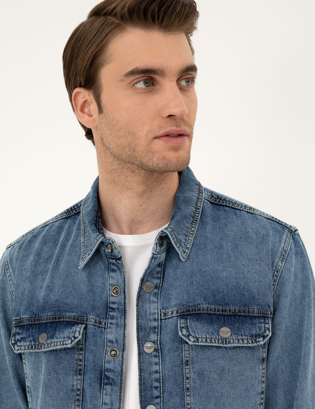 Koyu Mavi Regular Fit Uzun Kollu Jean G_mlek