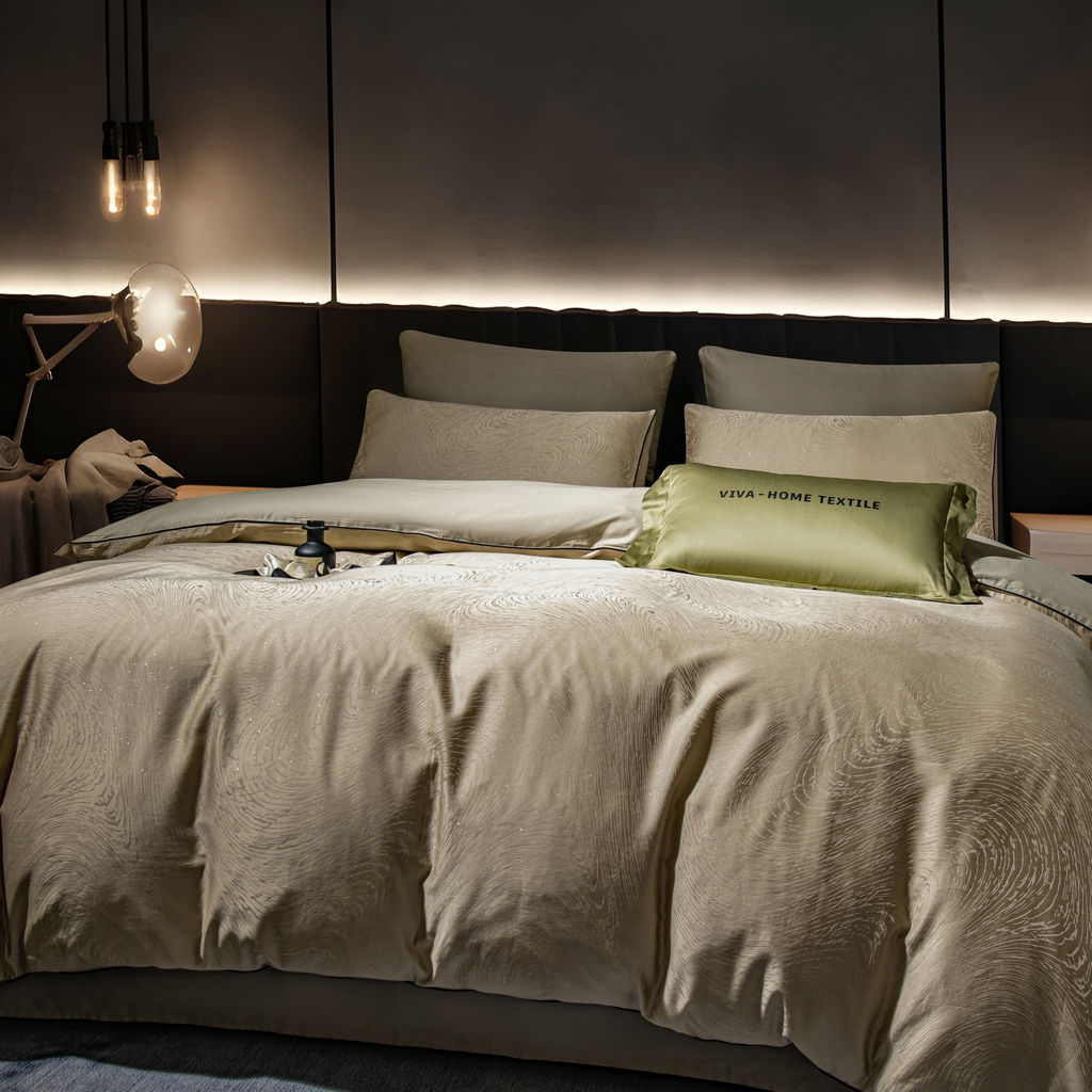 Комплект постельного белья Сатин-Жаккард Тессоро MT001 Евро 4 Наволочки