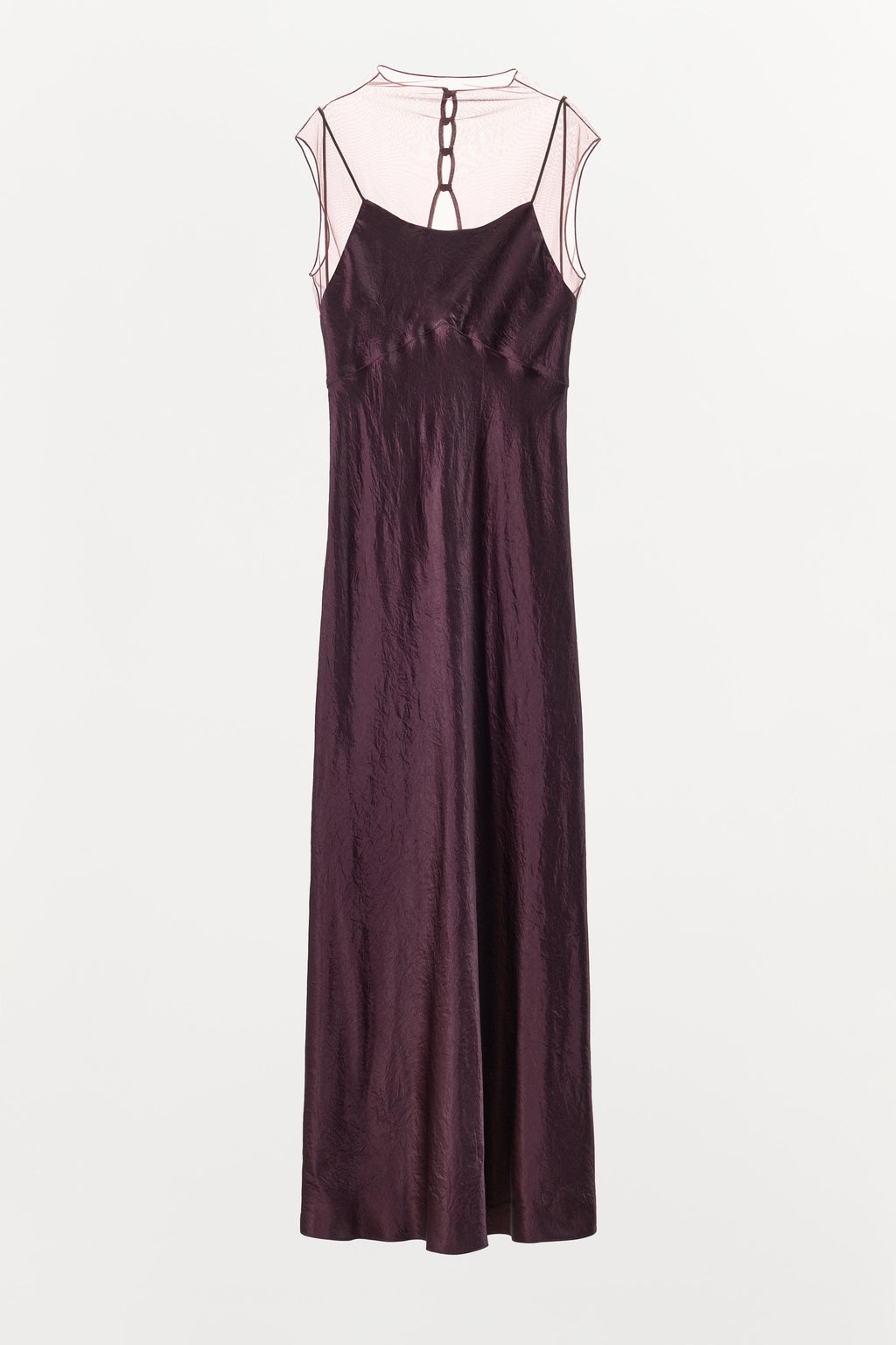 LONG SATIN MESH DRESS - Zara фото 5