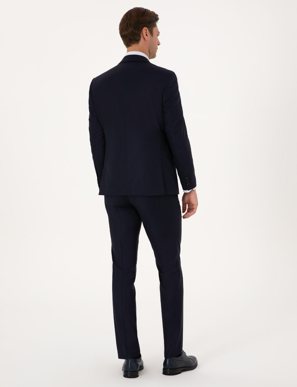 Lacivert Slim Fit Tak_m Elbise