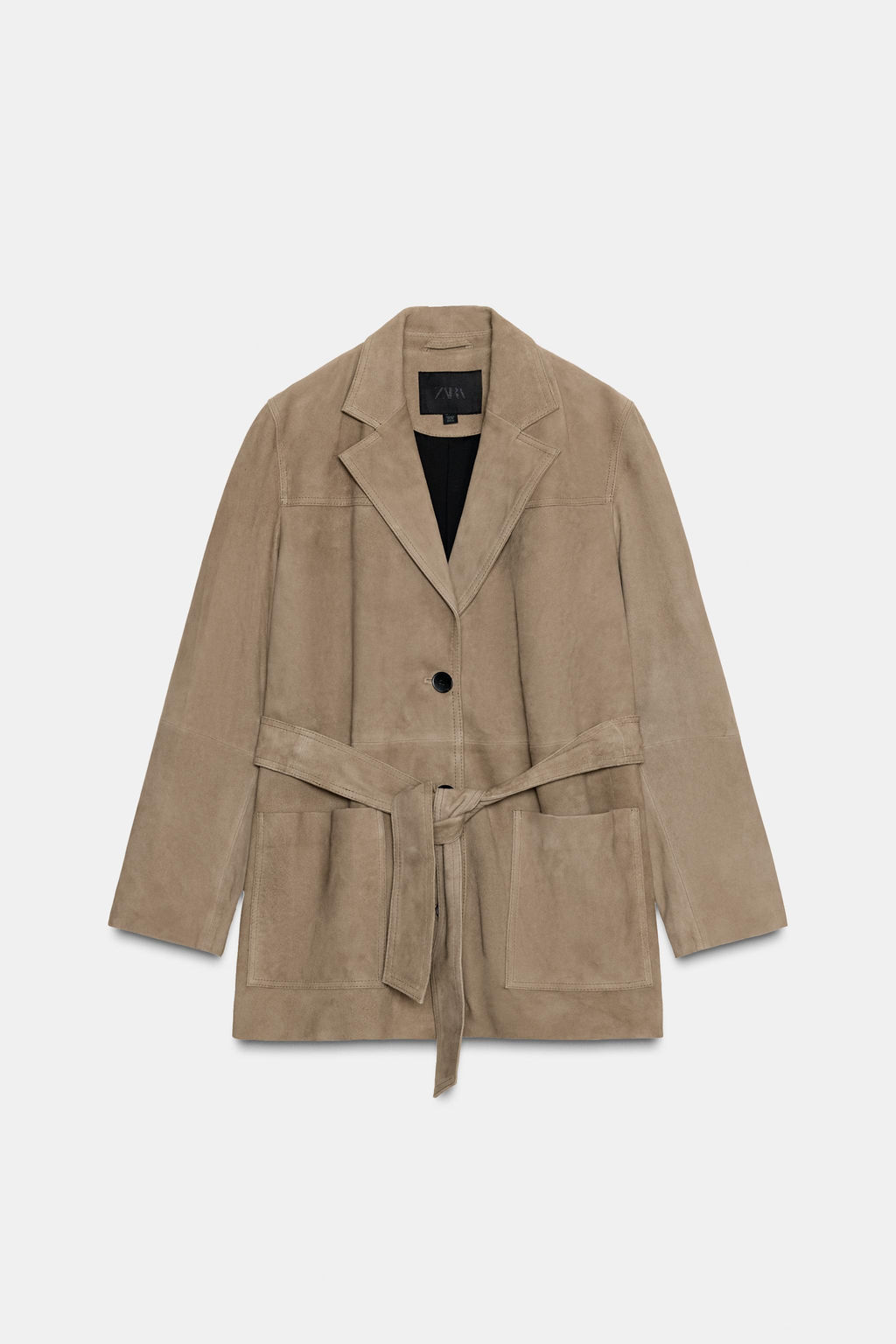 100% LEATHER JACKET WITH BELT - Zara фото 8