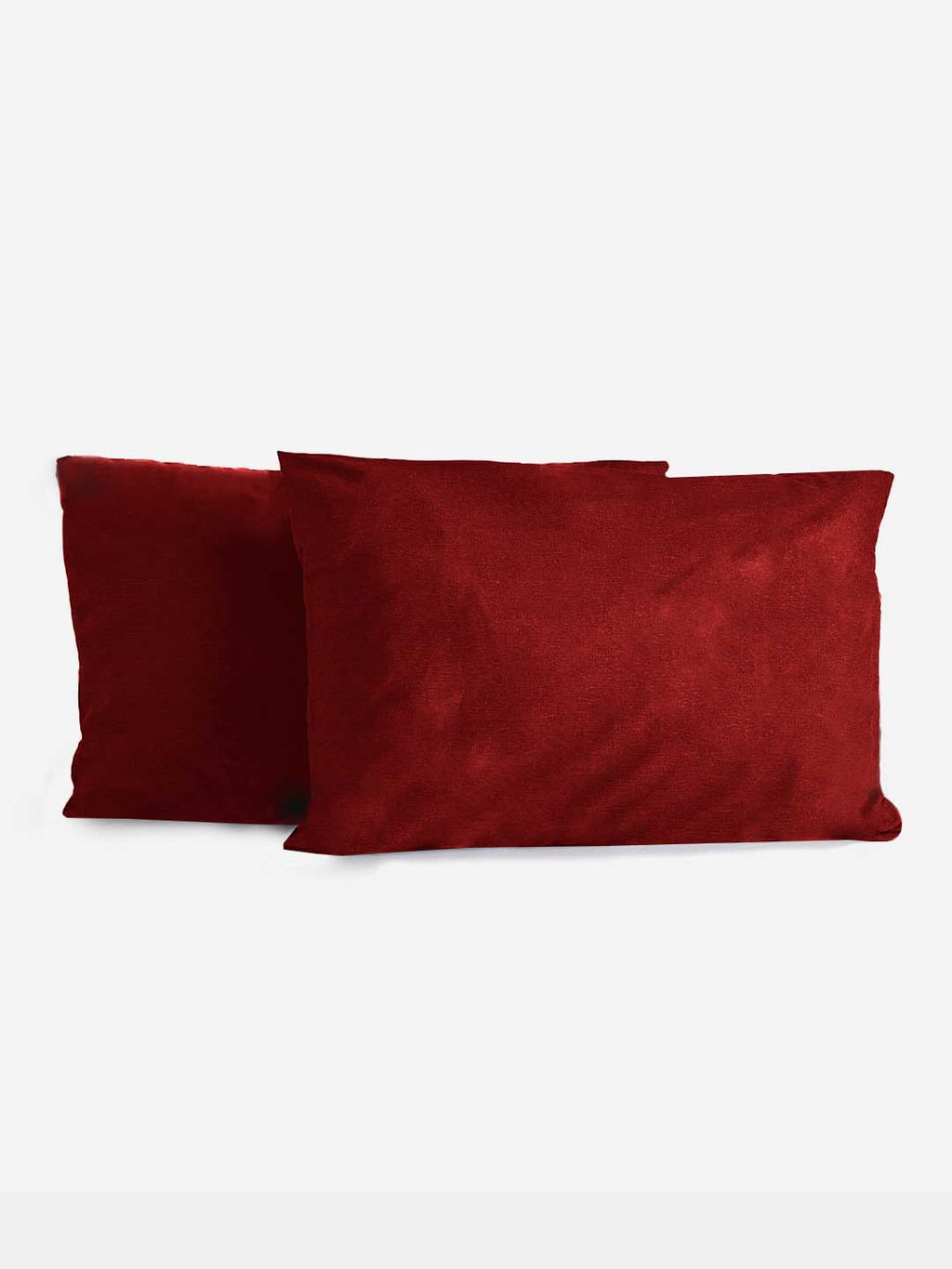 2шт Наволочка полисатин гладкокрашеный (молния) - Красный 50х70