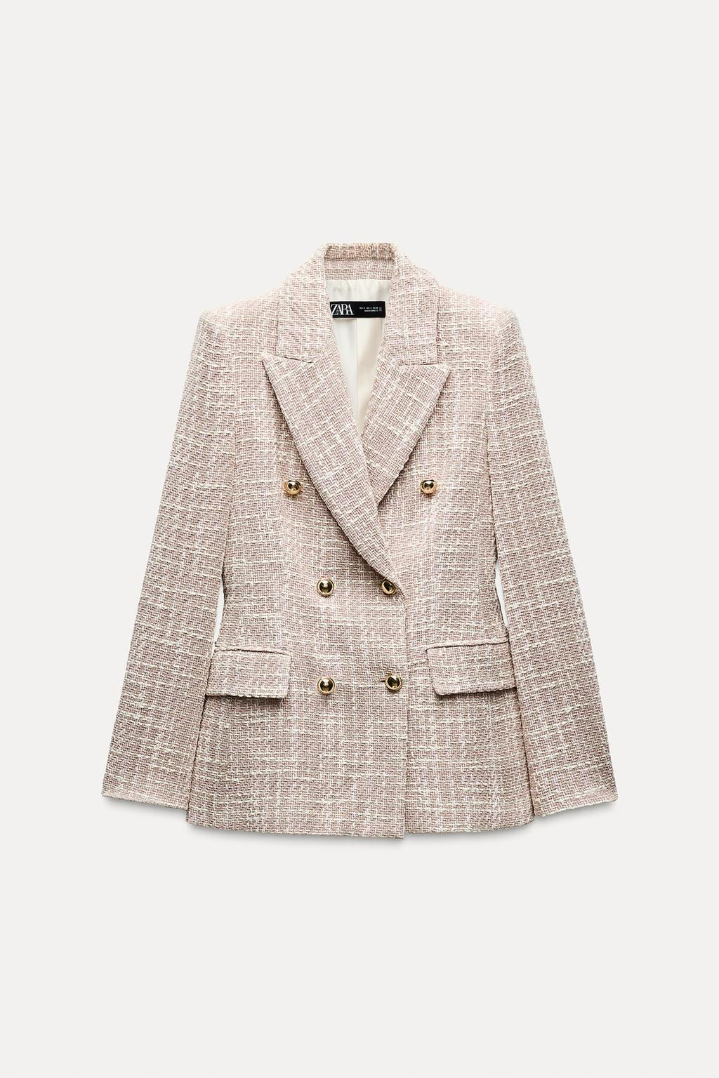 TEXTURED DOUBLE-BREASTED BLAZER - Zara фото 2