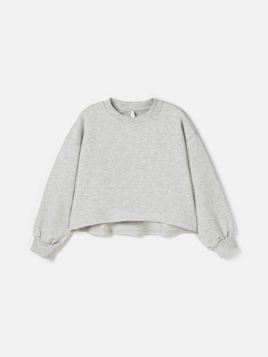 Свитшот укороченный облегченный Серый меланж 7+ - Bungly фото 2