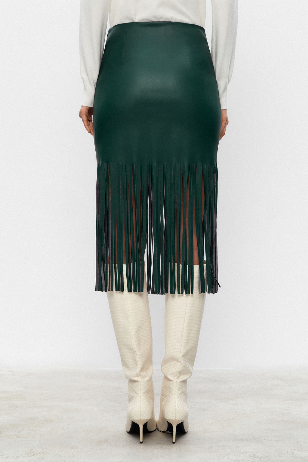 Юбка из экокожи с бахромой - Mollis фото 4