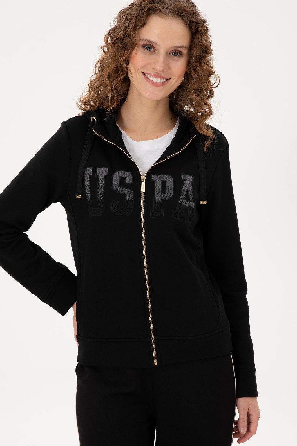 Женская черная базовая толстовка с капюшоном Неожиданная скидка в корзине - U.s. polo assn фото 3