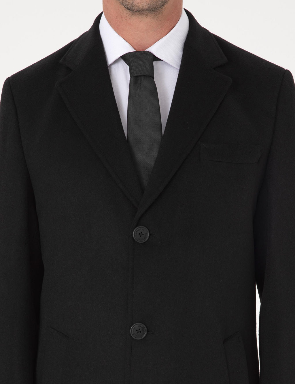 Siyah Ex Slim Fit Y_n Kar___ml_ Palto