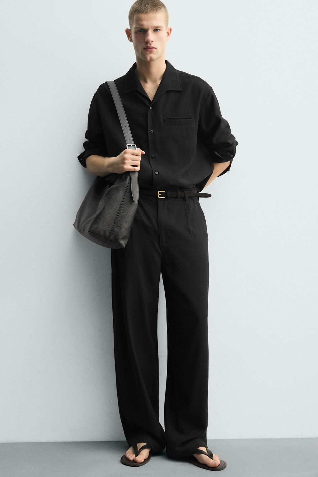 Рубашка Fluid Relaxed Fit черная