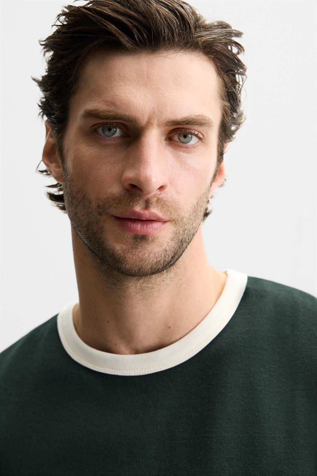 BASIC CONTRAST RIB T-SHIRT - Zara фото 21
