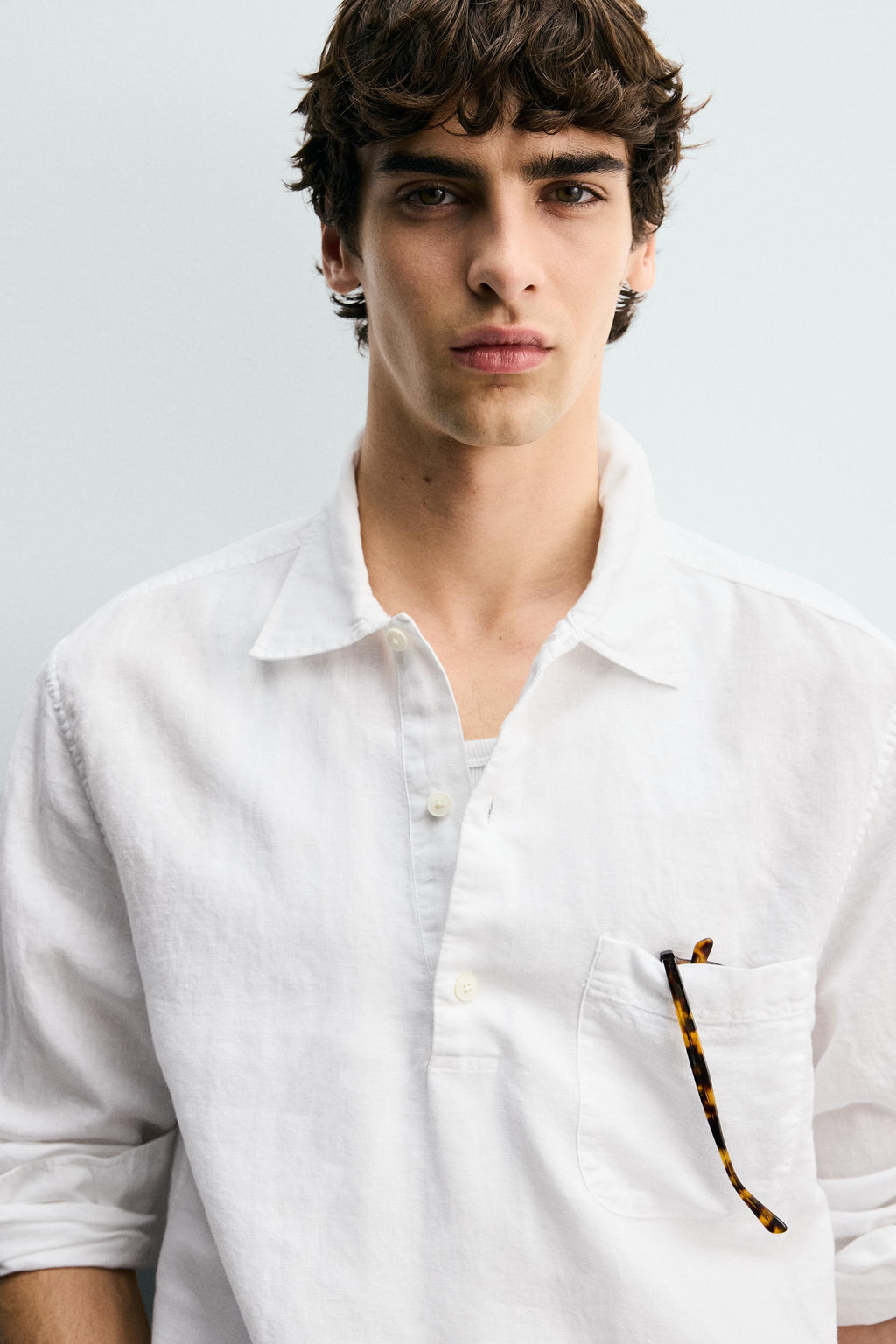 LINEN/COTTON POLO SHIRT
