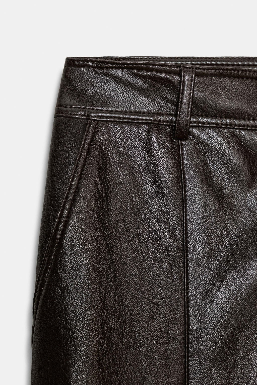 FAUX LEATHER STRAIGHT TROUSERS - Zara фото 16