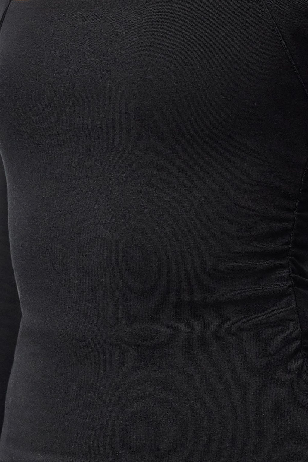 Siyah Kare Yaka Buzgu/Drape Detayl? Fitted/Vucuda Oturan Orme Bluz TWOAW25BZ00194