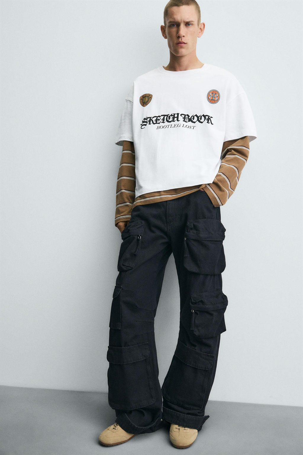 T-SHIRT WITH CONTRAST PRINTS - Zara фото 7
