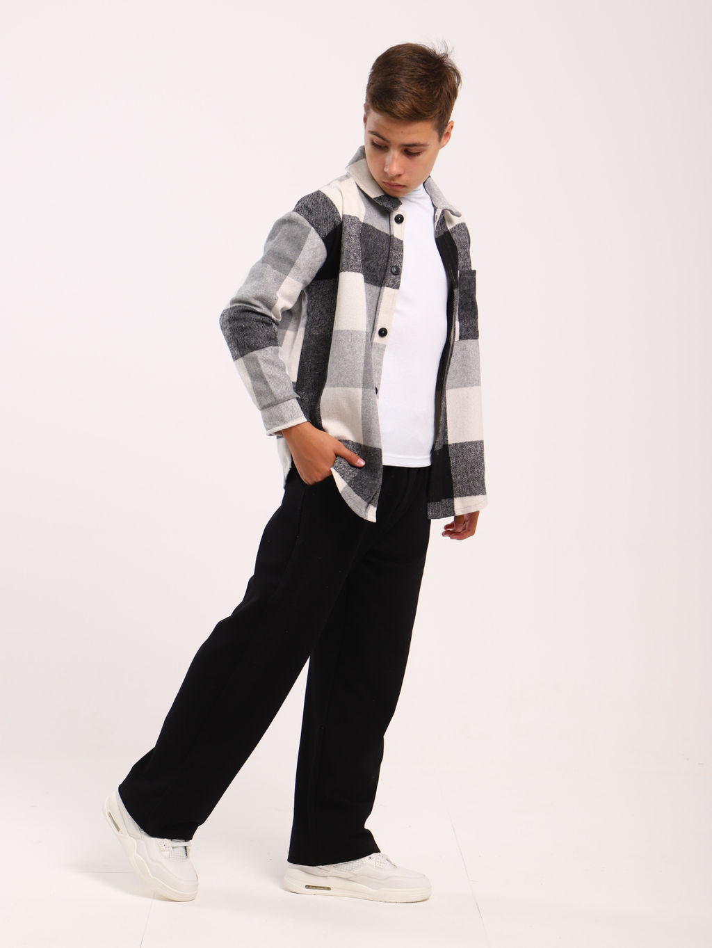 Рубашка Гранж коричневая клетка - Ладошки фото 55