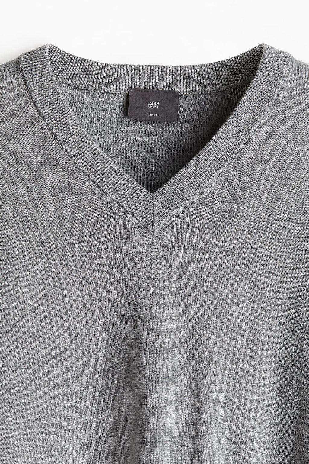 Jersey de punto fino con cuello de pico Slim Fit - H&m фото 5