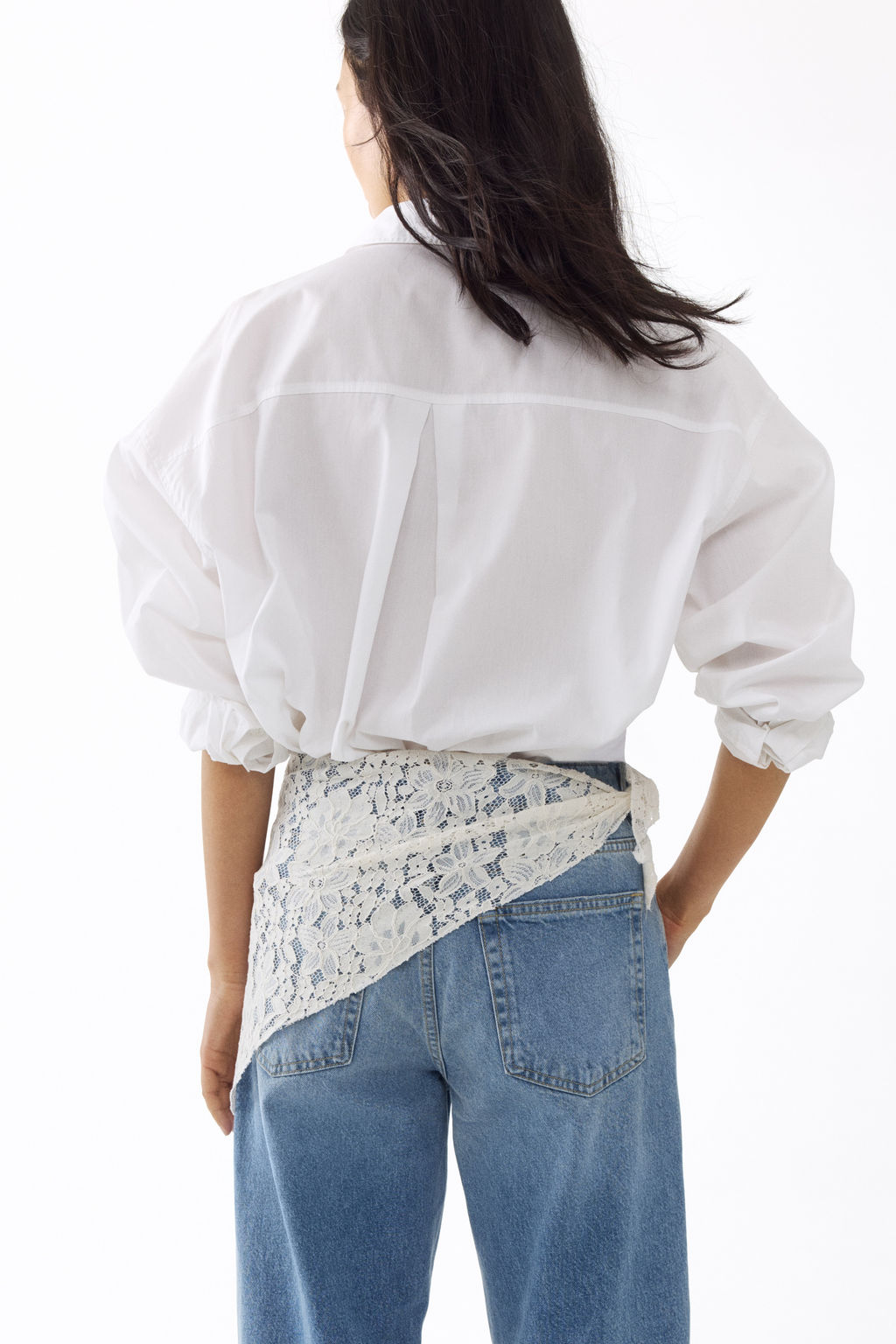 Vaquero con fular Straight High Waist - H&m фото 8