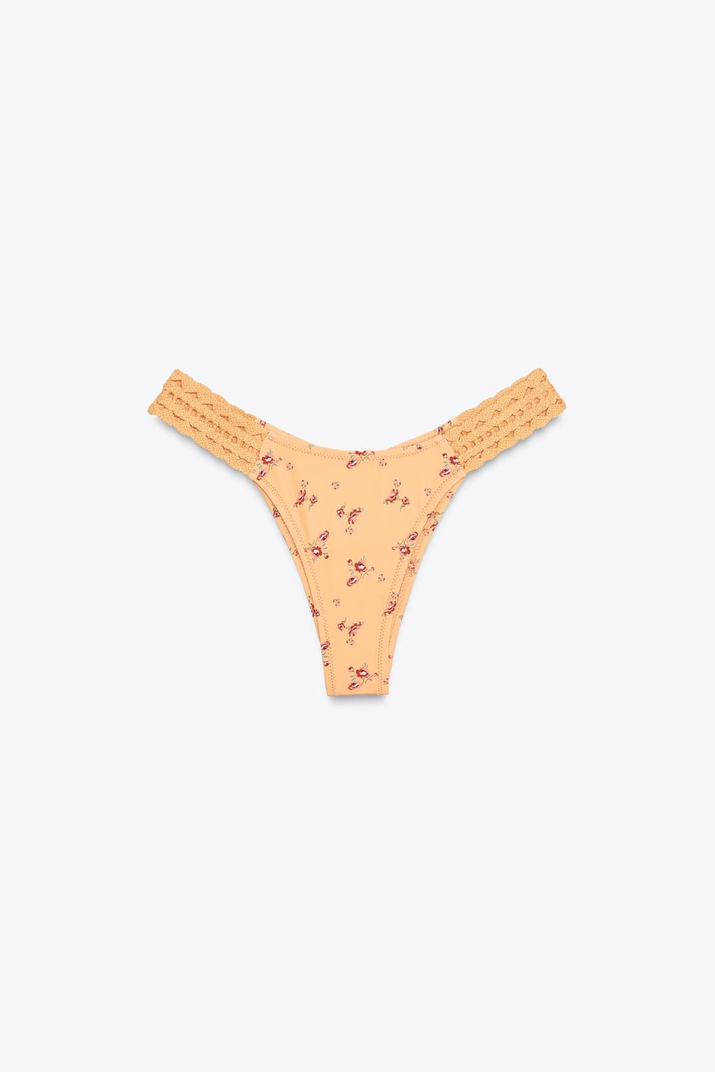 CROCHET FLOWER BIKINI BOTTOMS - Zara фото 5