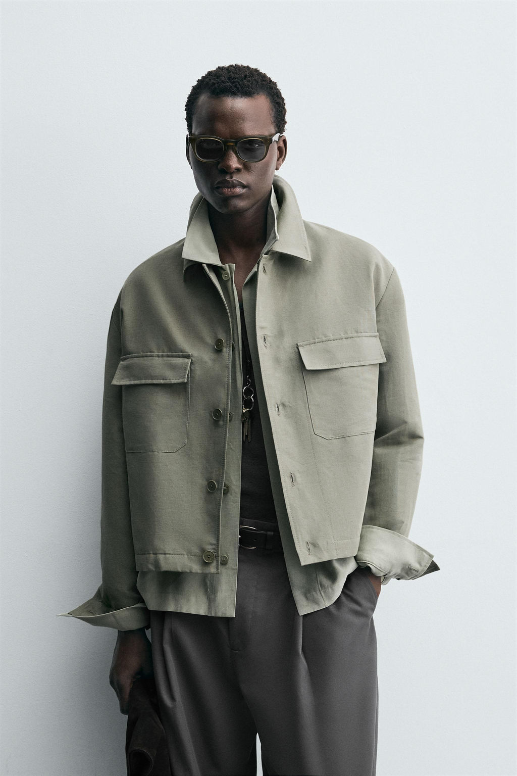 BOXY FIT OVERSHIRT WITH POCKETS - Zara фото 2