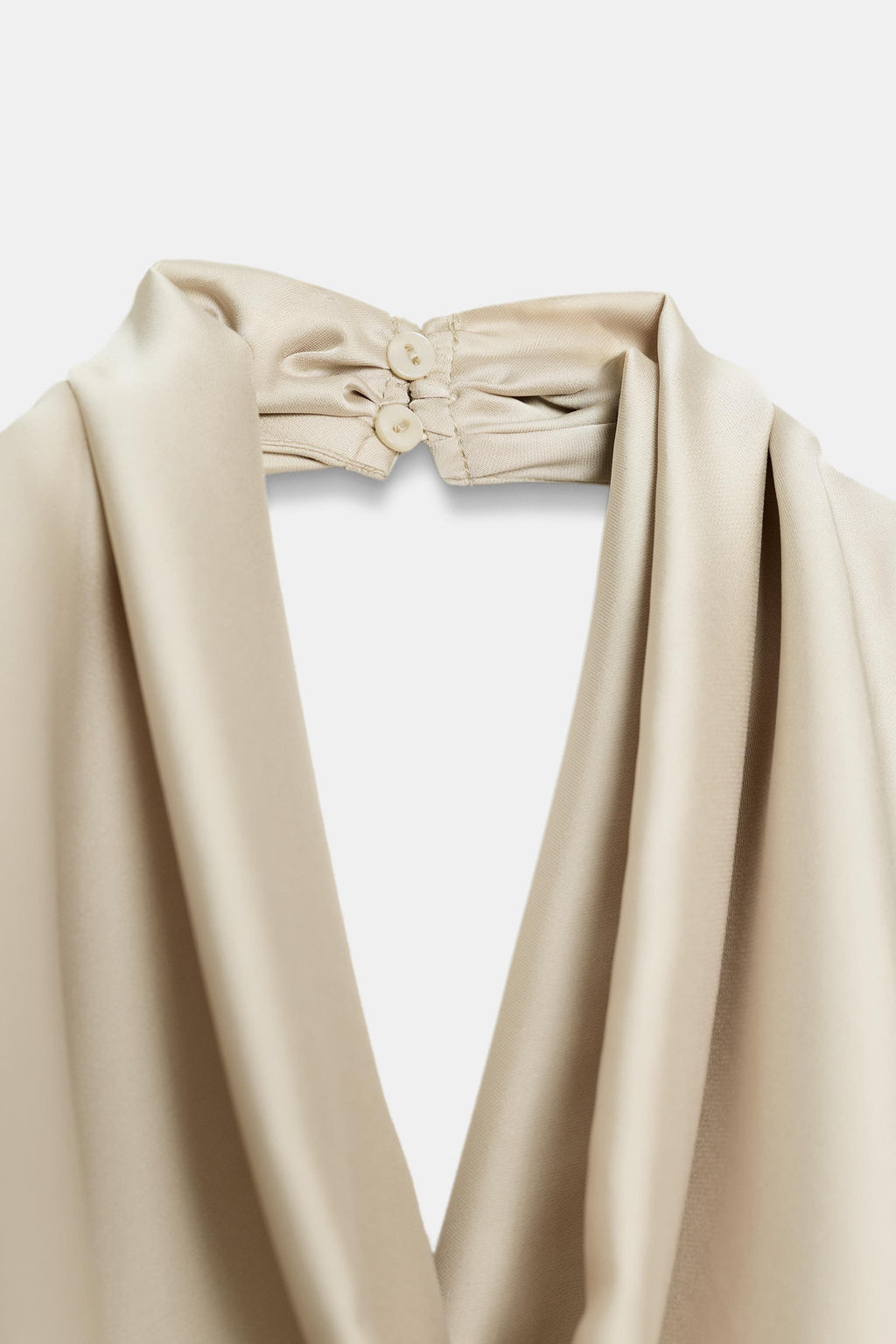 ASYMMETRIC SATIN HALTER TOP - Zara фото 9