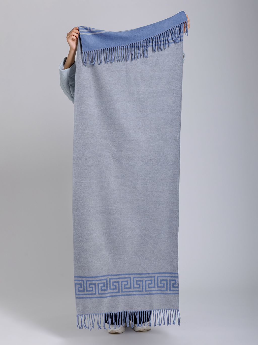 В составе шерсть и кашемир! теплый двусторонний палантин - Tantino фото 3