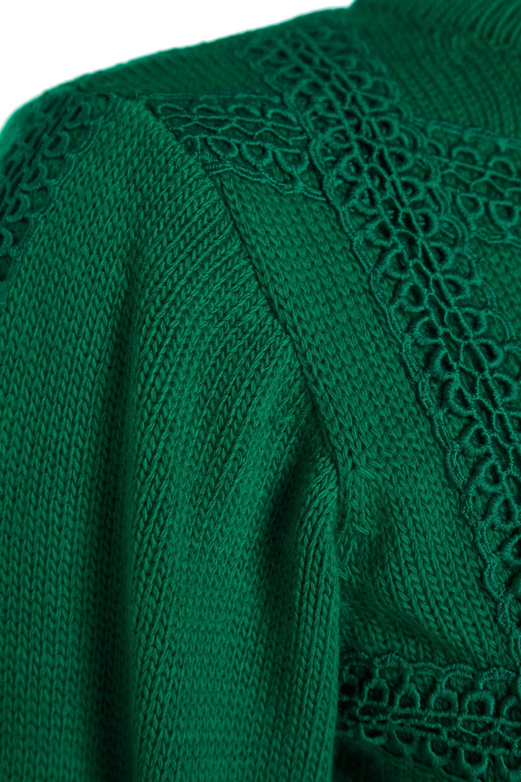 Yesil Mini Triko Dantelli Elbise TWOAW22EL0011