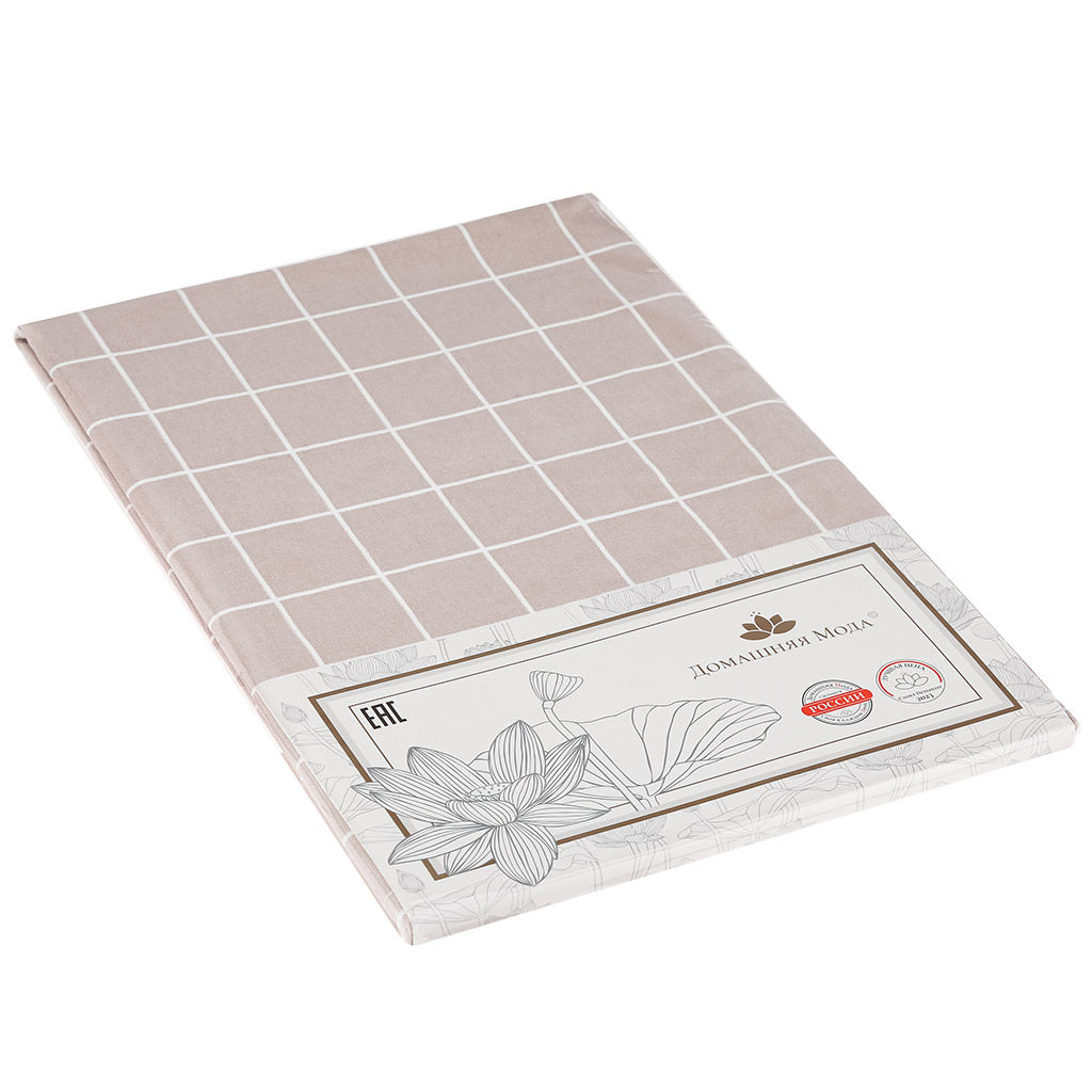 Дорожка столовая, сервировочная 50х145см Сардиния клетка, рогожка, хлопок Премиум 186г/м2, без упаковки, Домашняя мода (Россия)  фото 4