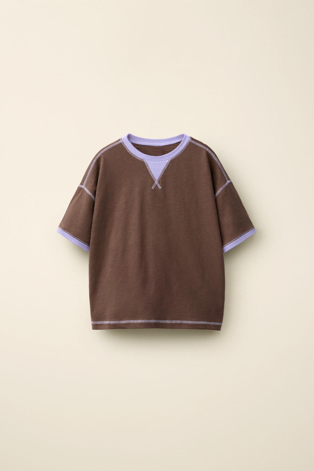 CAMISETA PESPUNTES CONTRASTE CREATED BY CARAMEL LONDON X ZARA / Morado