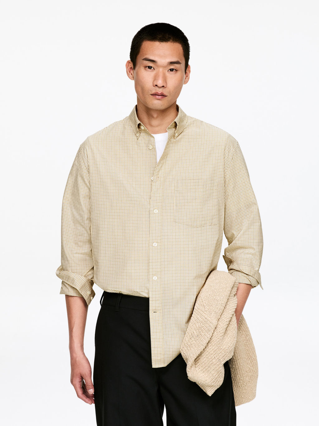 Camisa relajada de tejido microtexturizado - H&m фото 3