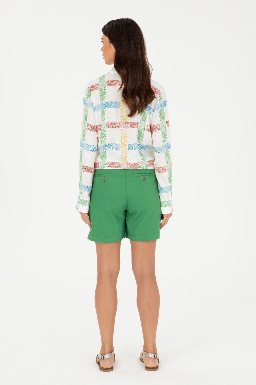 Женские зеленые тканые шорты - U.s. polo assn фото 4