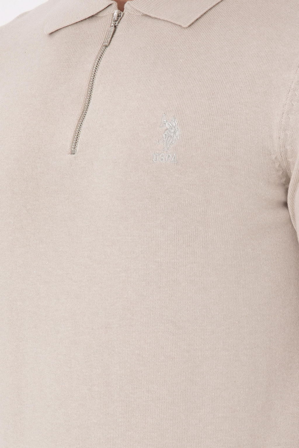Erkek Slim Fit Yar_m Fermuarl_ Ta_ Melanj Basic Kazak - U.s. polo assn фото 7