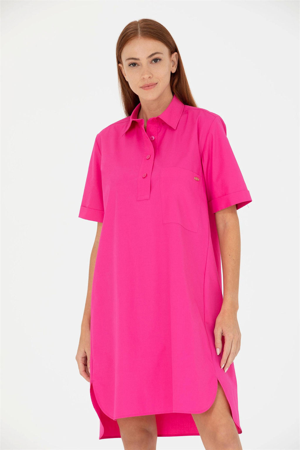 Женское плетеное платье цвета фуксии - U.s. polo assn фото 4