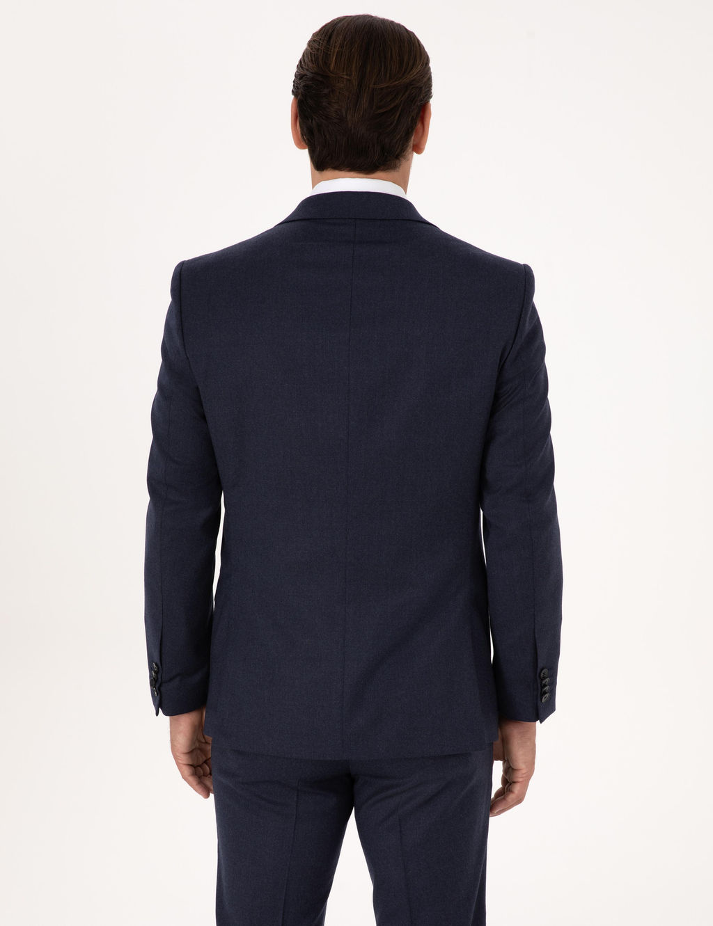 Lacivert Slim Fit Y_n Kar___ml_ Mikro Desenli Klasik Ceket - Cacharel фото 5