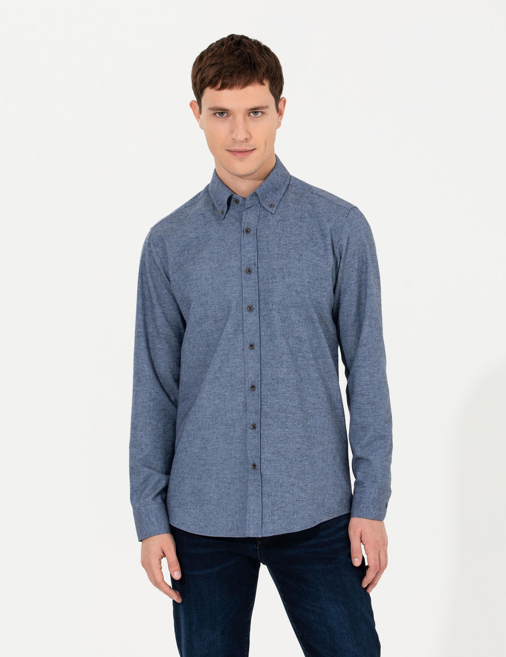 Mavi Slim Fit Uzun Kollu G_mlek