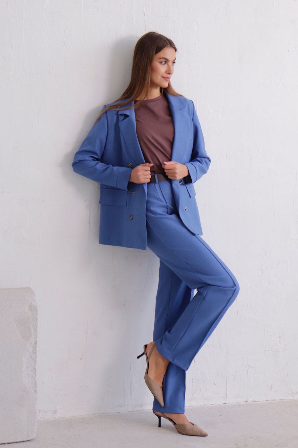 11834 Брюки со стрелками голубые - Martichelli фото 35