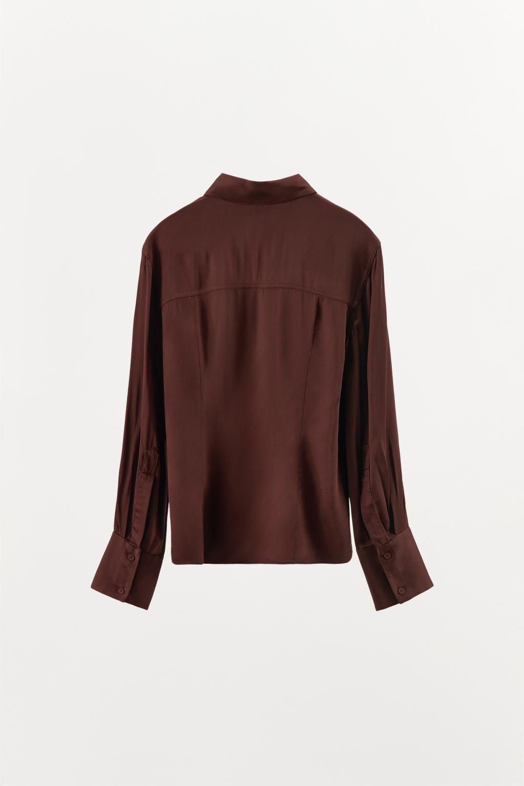 FLOWING SATIN SHIRT - Zara фото 5