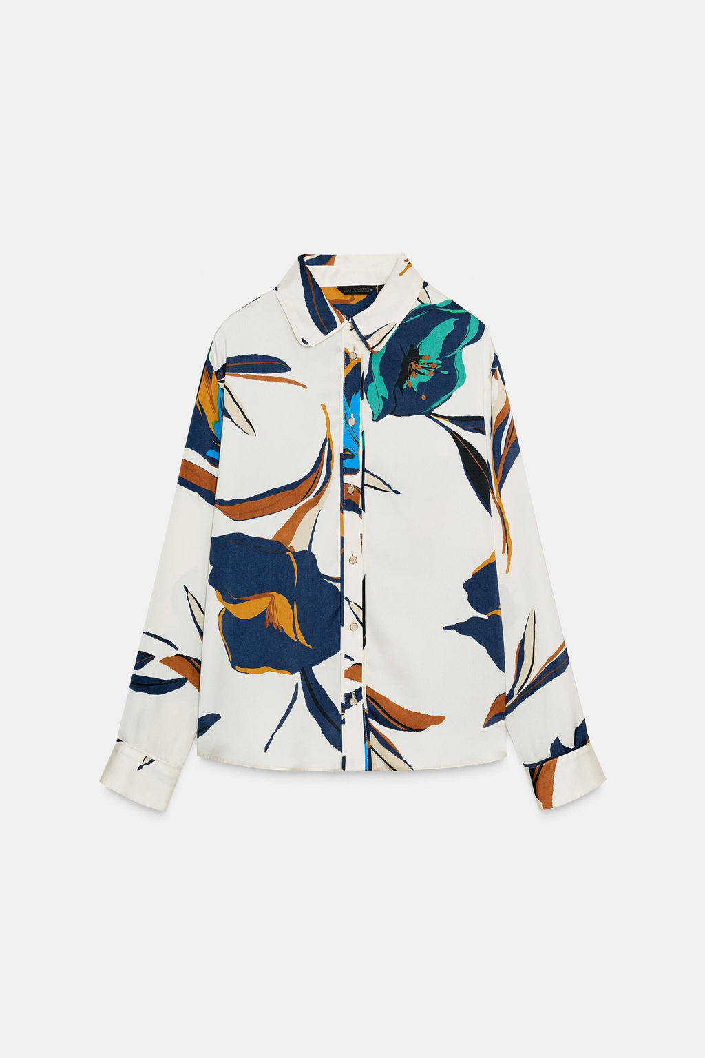 FLORAL PRINT SATIN SHIRT - Zara фото 6