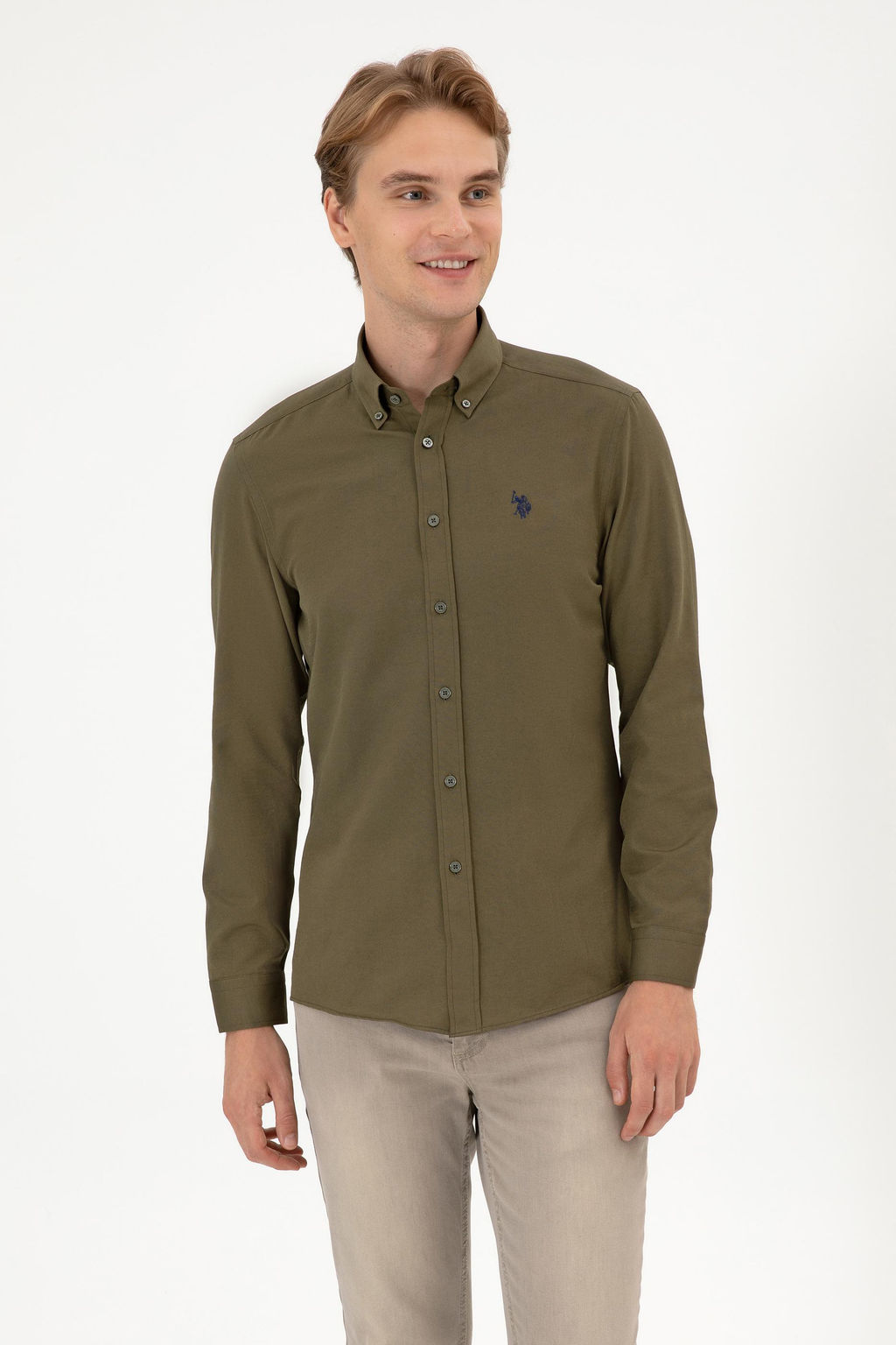 Erkek Haki Uzun Kollu Basic G_mlek Sepette S_rpriz _ndirim - U.s. polo assn фото 3