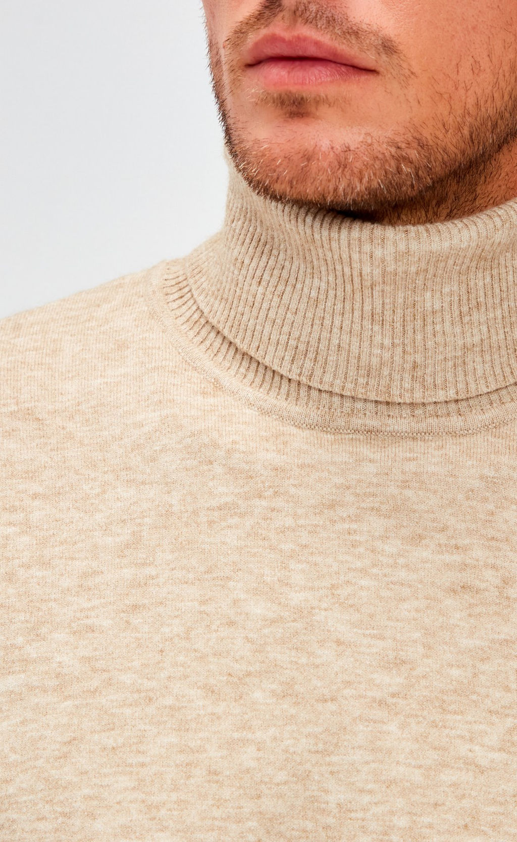 Водолазка мужская F221-15128 бежевая меланж - Fine joyce фото 6