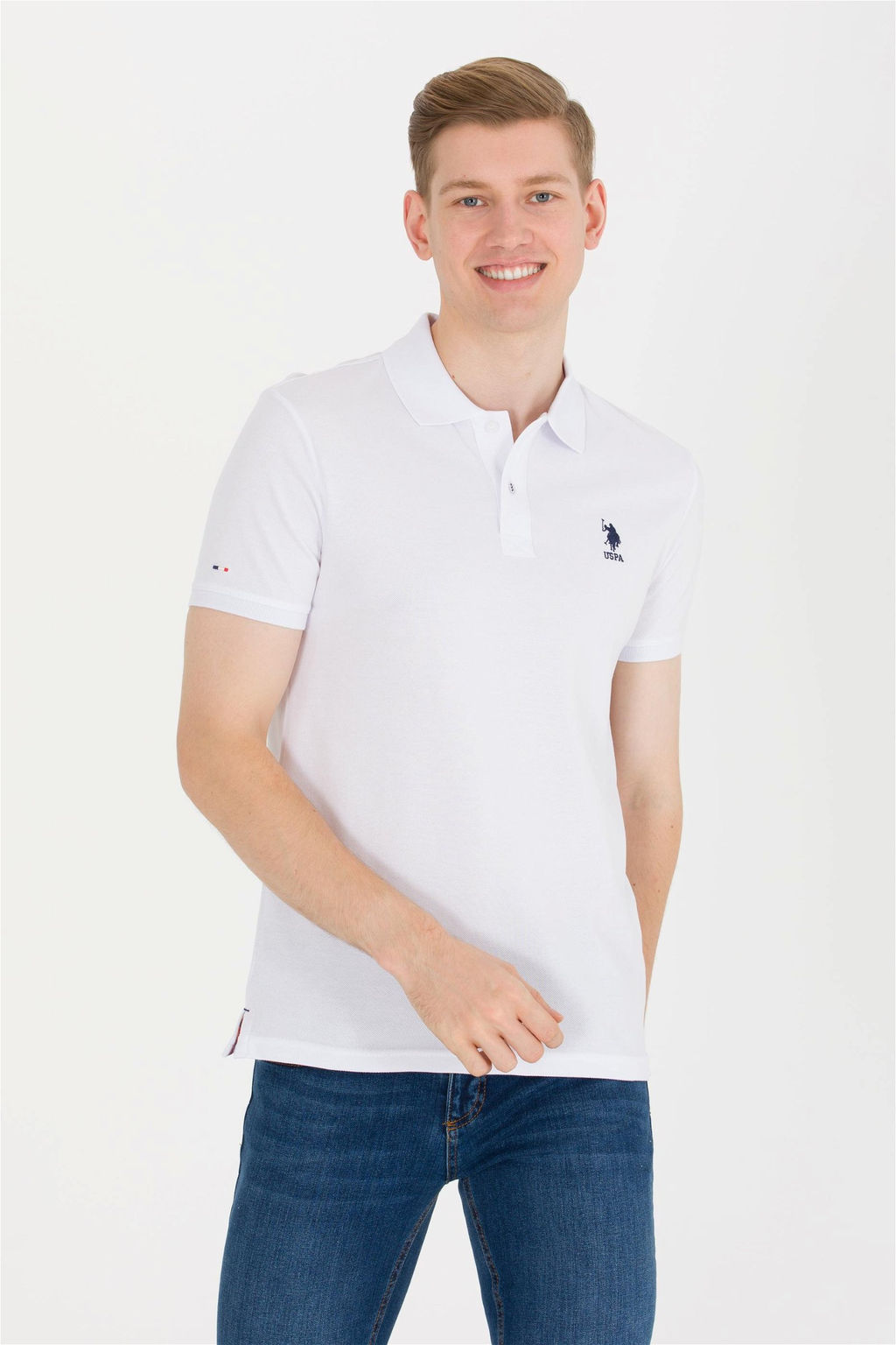 U. S. Polo Assn Мужская белая базовая футболка с воротником-поло - U.s. polo assn фото 11