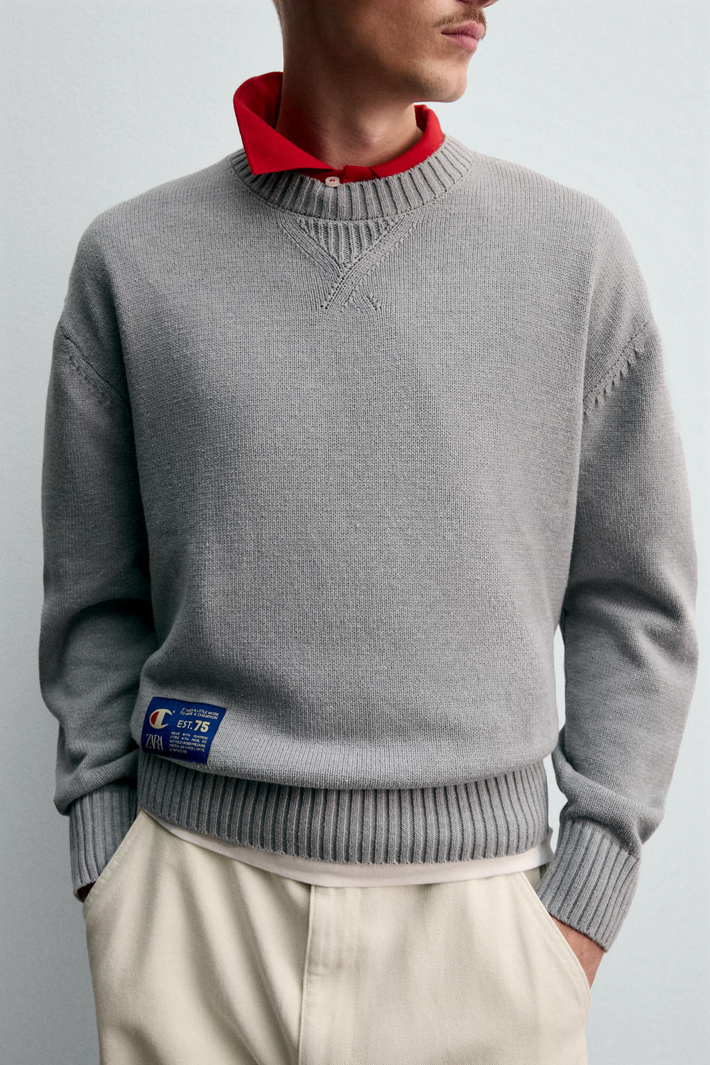 CHAMPION ® X ZARA STRIPED PATCH SWEATER  фото 6