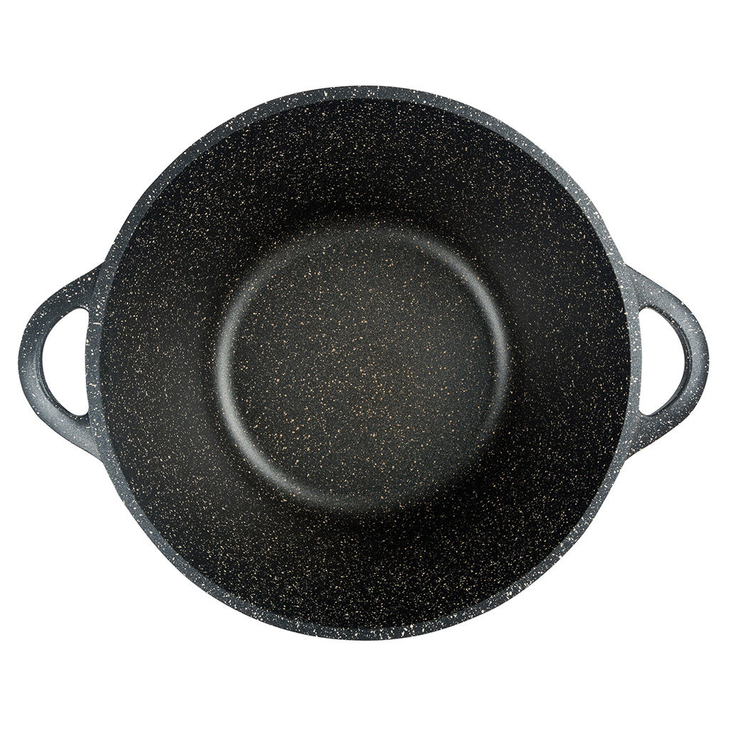 Кастрюля с антипригарным покрытием 7л, д30см Гранит, h14см, s0,4см, литые ручки, стеклянная крышка с пароотводом, подарочная упаковка (Россия) - Домашняя мода фото 3