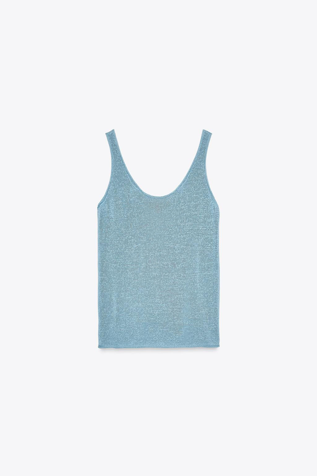 LINEN BLEND KNIT TOP - Zara фото 21