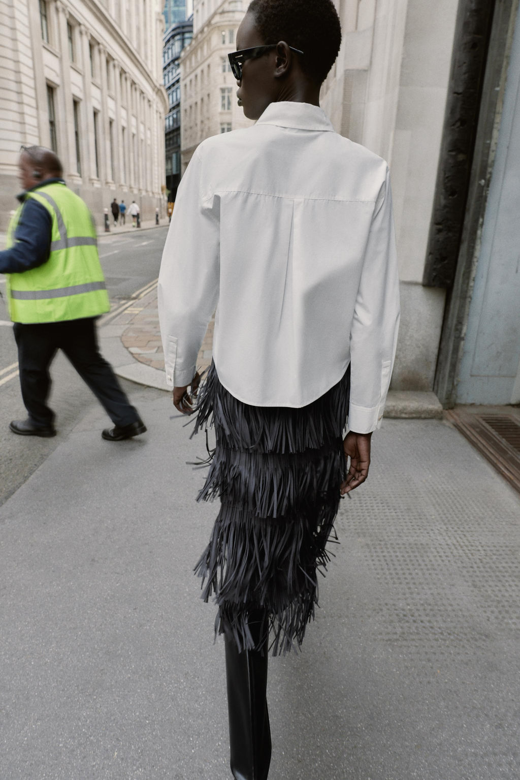 POPLIN SHIRT WITH RHINESTONE BUTTONS