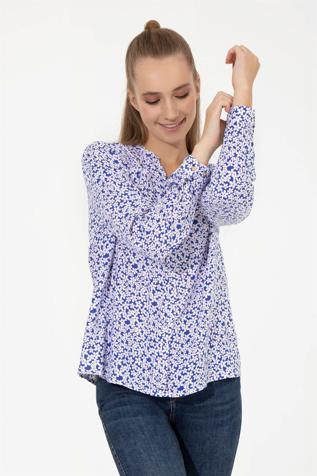 U. S. Polo Assn Женская синяя рубашка с длинным рукавом - U.s. polo assn фото 8