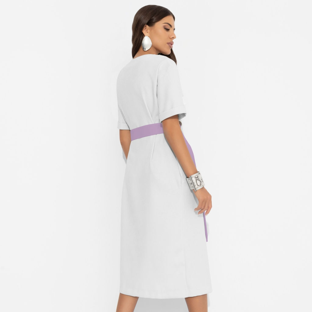 Платье с карманами, Я онлайн (white new, с поясом) - Charutti фото 5