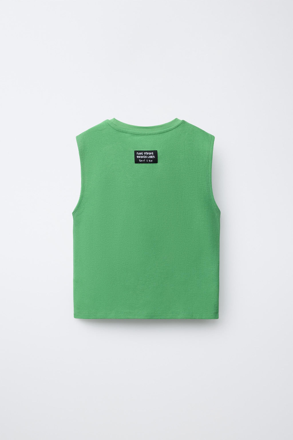 CAMISETA MANGA SISA TEXTO RELIEVE / VERDE