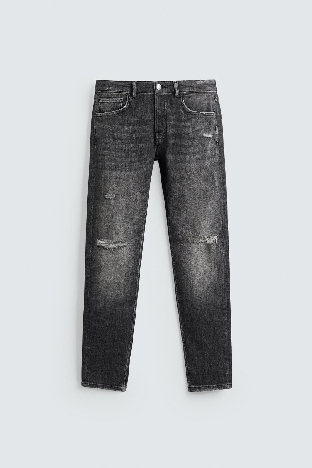 JEANS SKINNY FIT ROTOS / Gris - Zara фото 7