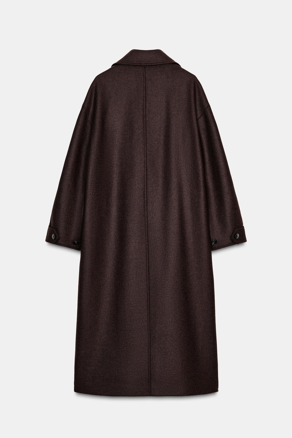 COAT WITH COMBINED LEATHER EFFECT COLLAR - Zara фото 13